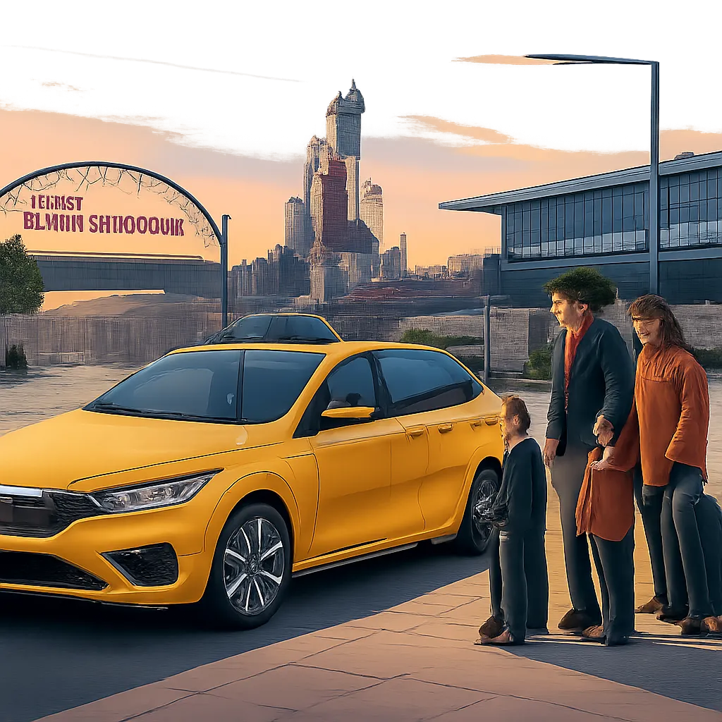 Illustration d’un taxi fiable à Chessy, dans un contexte de départ depuis Disneyland Paris. L’image évoque la ponctualité, la réservation simple et le confort pour familles et voyageurs pressés.